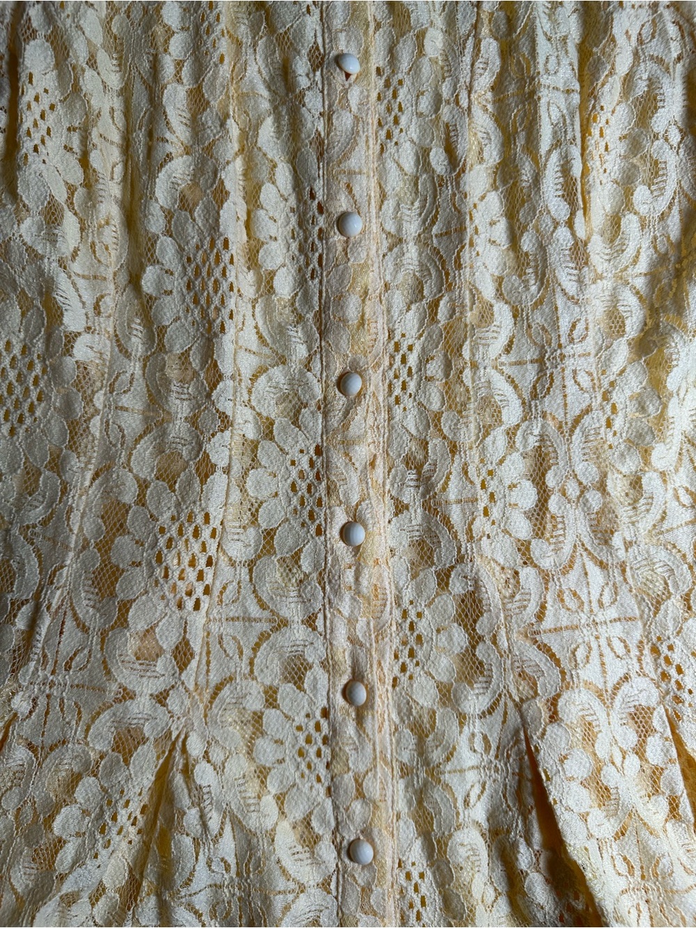 Ronni Nicole pastel yellow floral lace shirt dress size 12 - Picture 3 of 6
